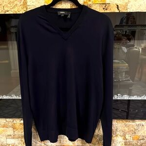 Theory Riland Navy V-Neck Sweater men XL